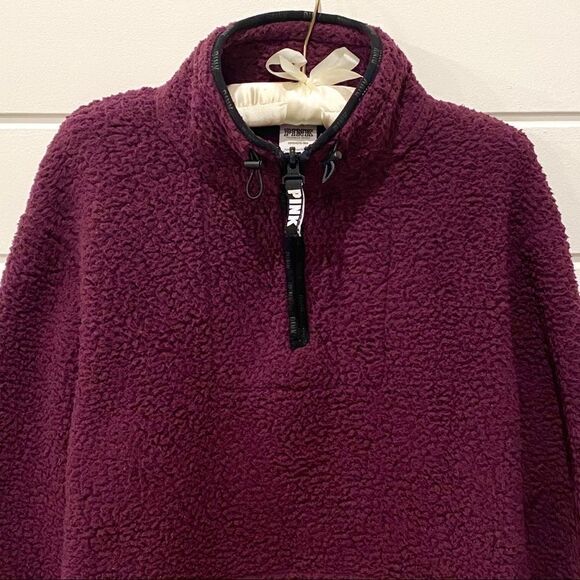 Victoria’s Secret PINK Plum Sherpa Sweatshirt S - Picture 4 of 12